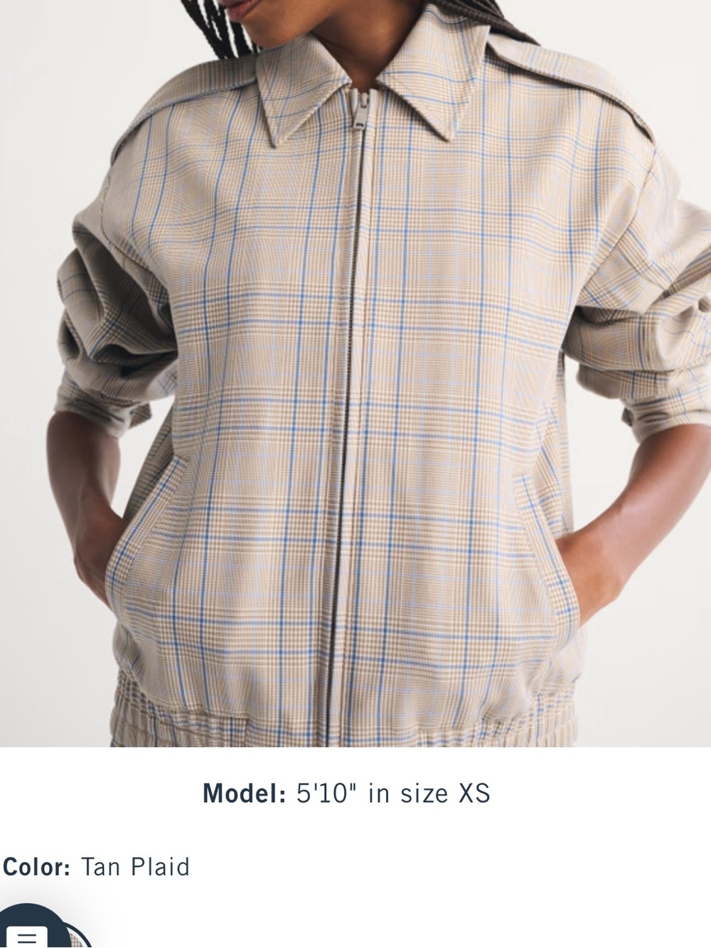 Abercrombie & fitch plaid bomber jacket, large 2026 spring collection